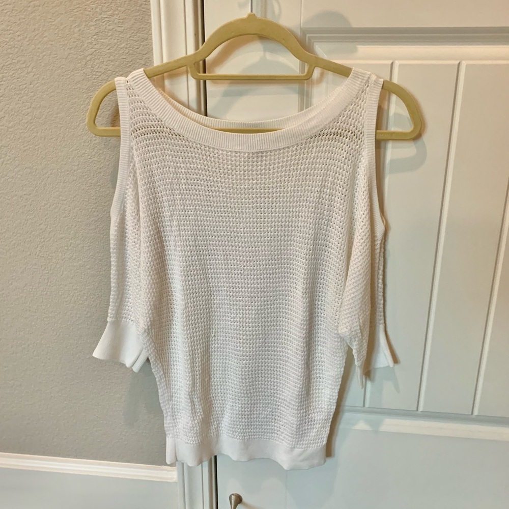 Express White See-Thru Sweater with Cutout Design - Size XS